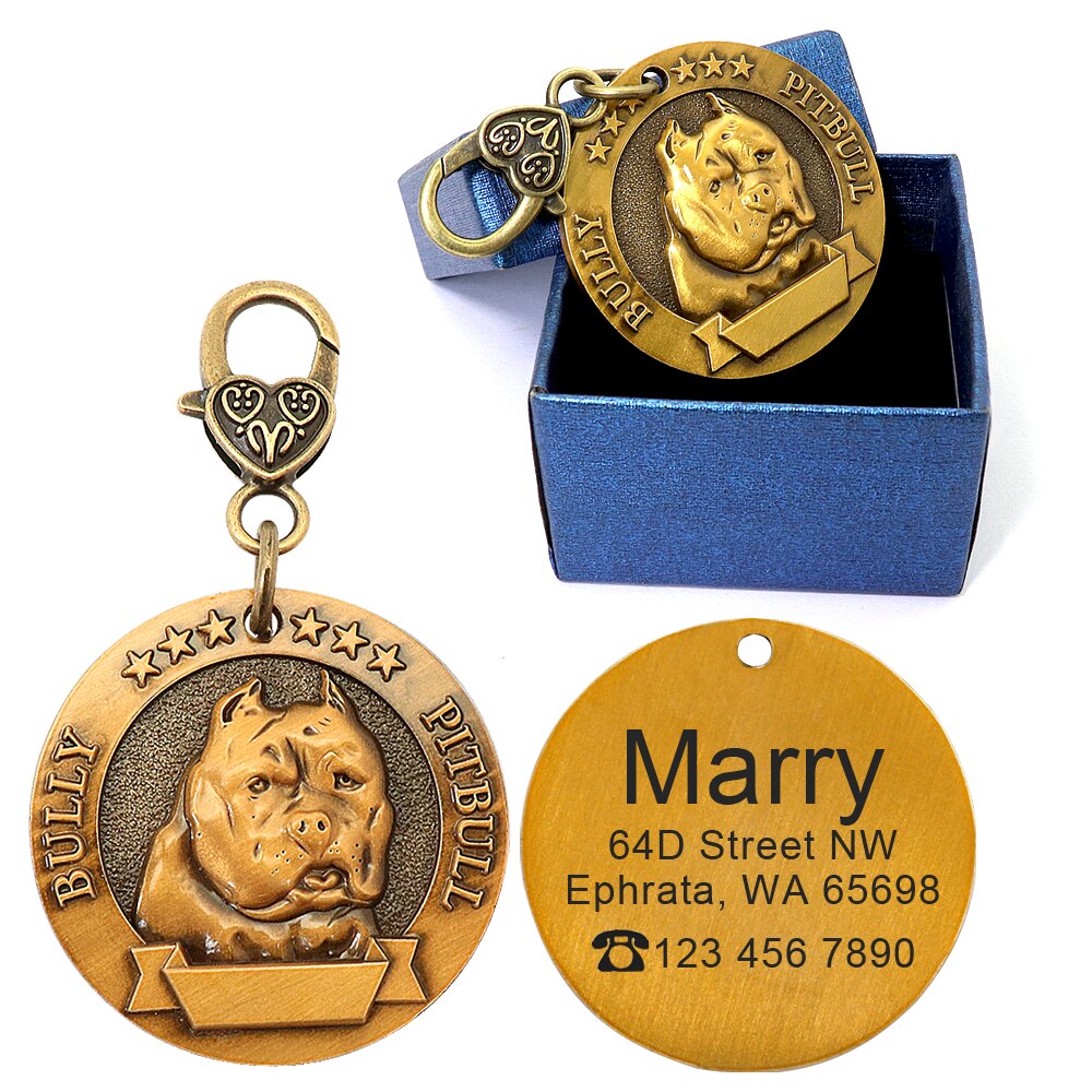 Personalized Dog ID Tag Free Engrave Dog Pet Collar Pendant Necklace
