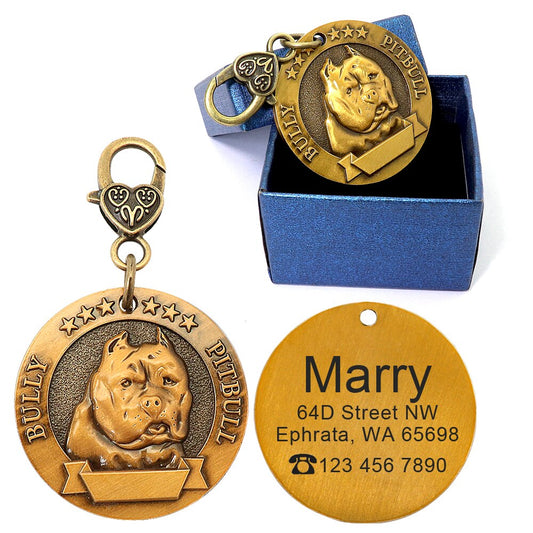 Personalized Dog ID Tag Free Engrave Dog Pet Collar Pendant Necklace