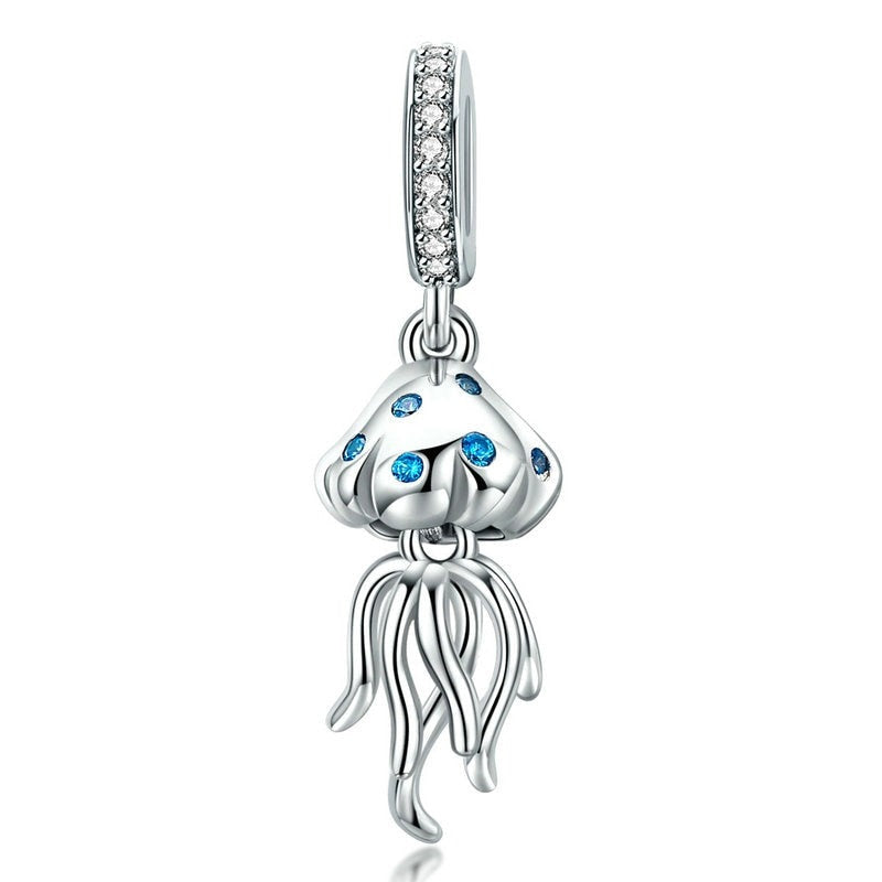 Authentic 925 Sterling Silver Jellyfish Charm Beads