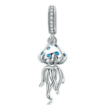 Authentic 925 Sterling Silver Jellyfish Charm Beads