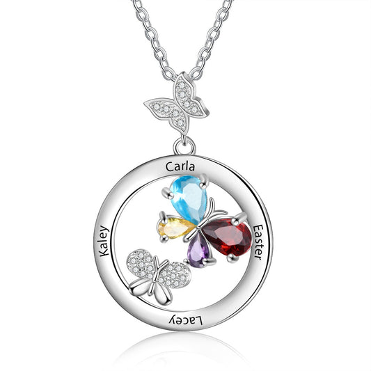 Personalized Engraved Name Butterfly Necklace