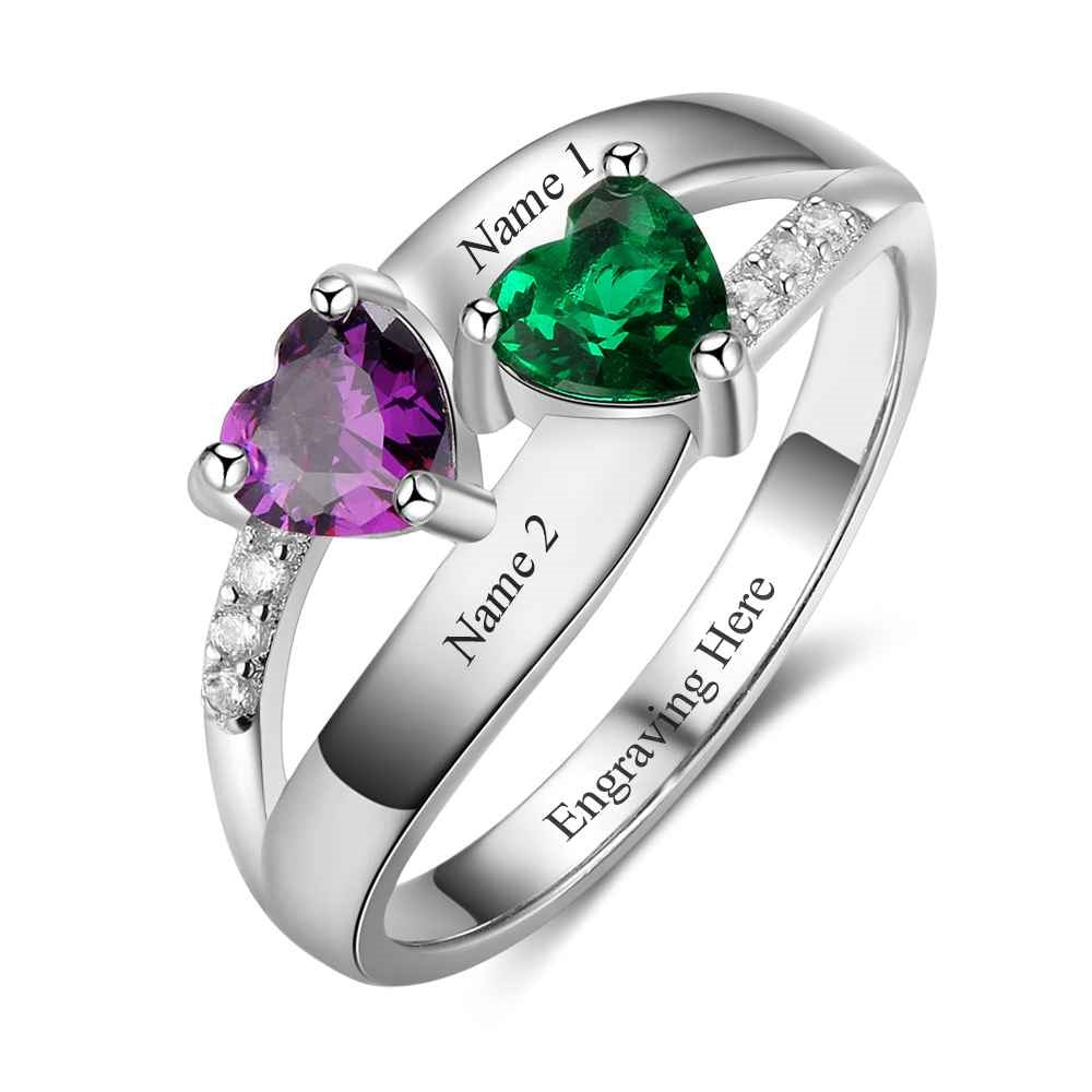 Custom Engrave Names 925 Sterling Silver Ring