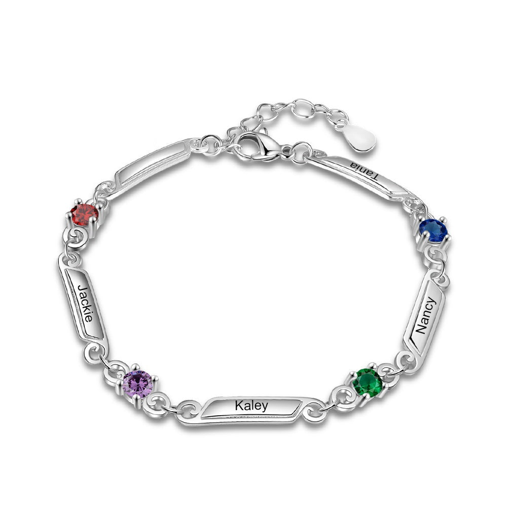 Customized Family Names Engraved Bracelet