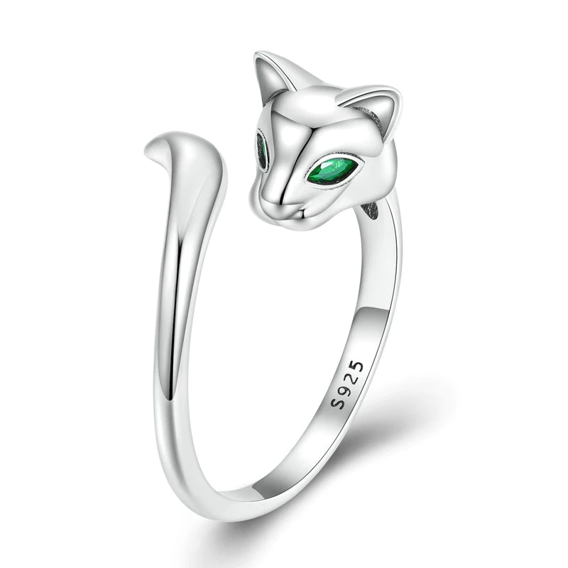 Anillo de zorro en plata de ley 925
