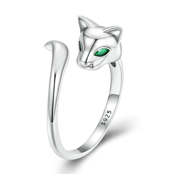 925 Sterling Silver Fox Ring
