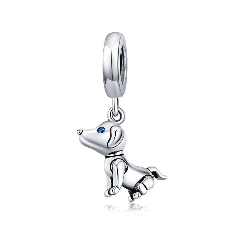 Genuine 925 Sterling Silver Dog Charm Beads