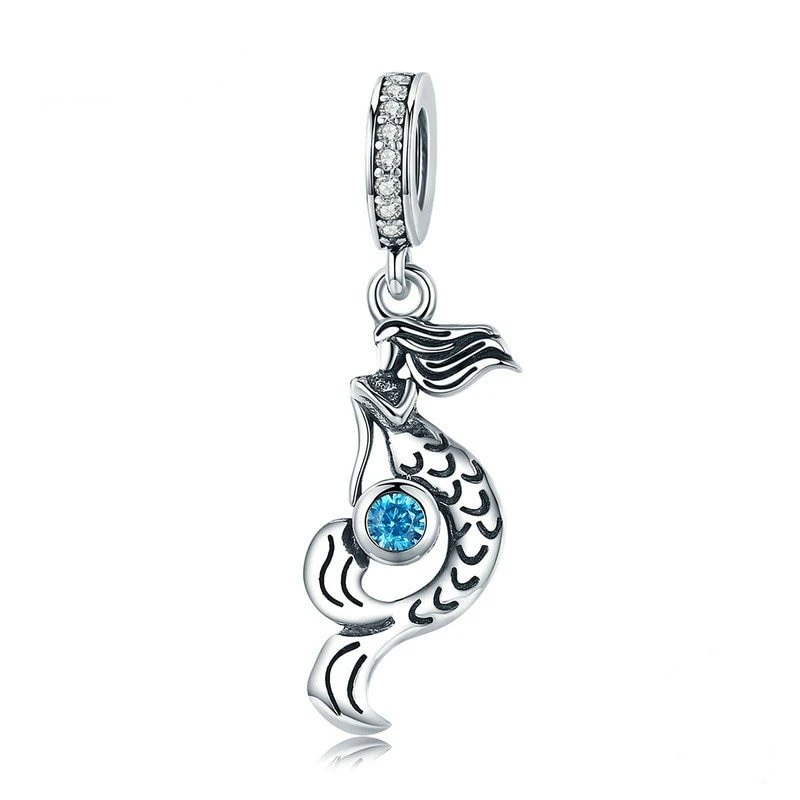 Genuine 925 Sterling Silver Mermaid's missing Pendant Charm Beads