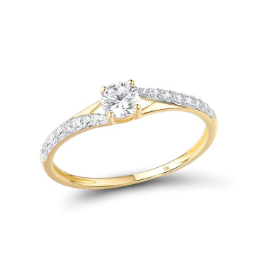 Genuine 9K 375 Yellow Gold Ring Sparkling White Ring