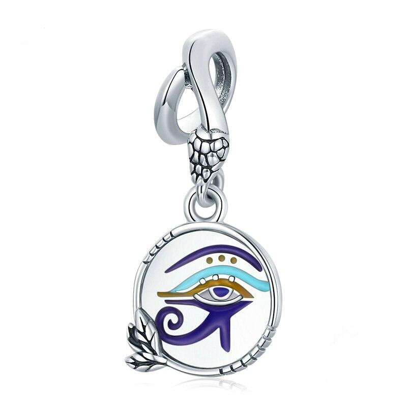 925 Sterling Silver Twin Eyes Charm Beads