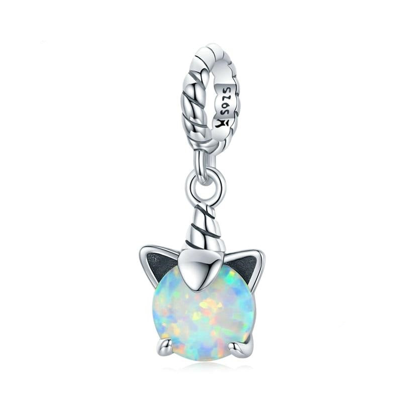 Opal Unicorn Pendant 925 Sterling Silver Charm Beads