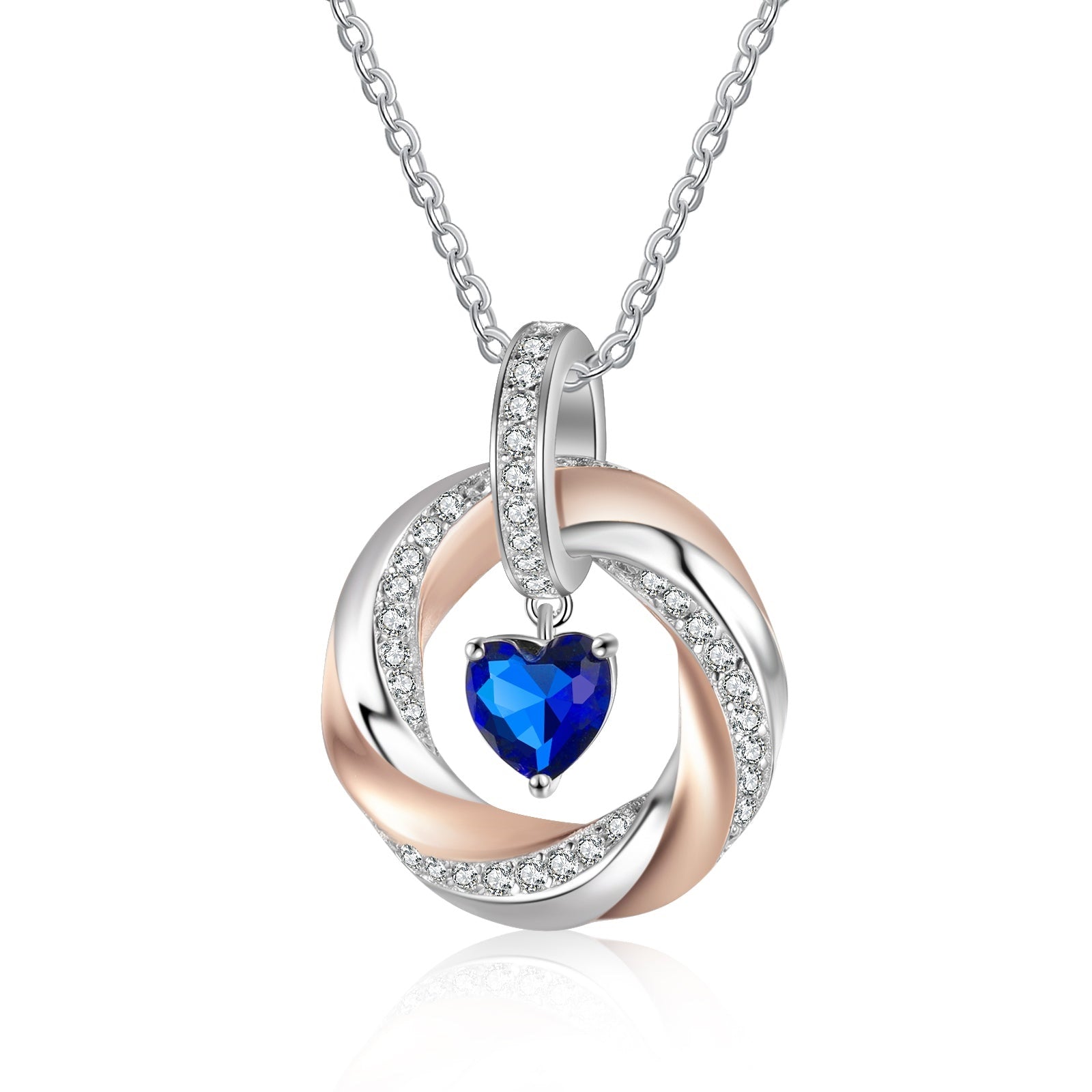 Collar personalizado con piedra de nacimiento de corazón y 3 nombres grabados