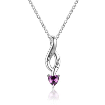 Collar de piedra de nacimiento personalizado de plata de ley 925