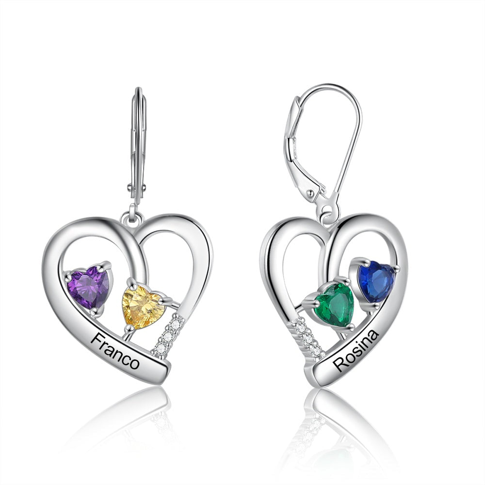 Pendientes de aro personalizados con nombre grabado en 12 colores