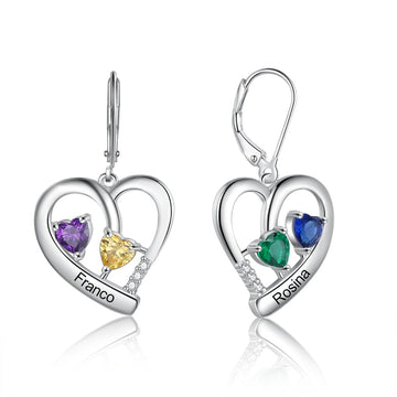 Pendientes de aro personalizados con nombre grabado en 12 colores