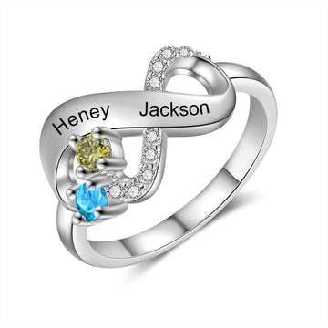 Personalized Infinity 2- 4 Name Engraved Ring