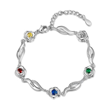 Pulsera personalizada con flor de rosa