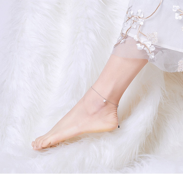 Simple Design Star Silver Anklet Women Sterling Silver 925 Bracelet for Anklet