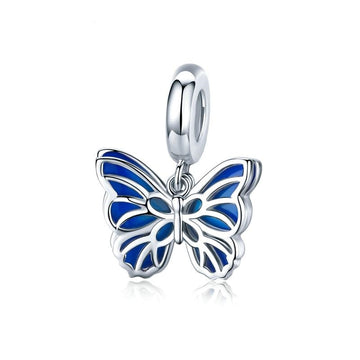925 Sterling Silver Openwork Butterfly Charm Beads