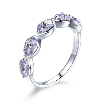 Anillos de tanzanita natural, anillo infinito con gema de plata de ley 925