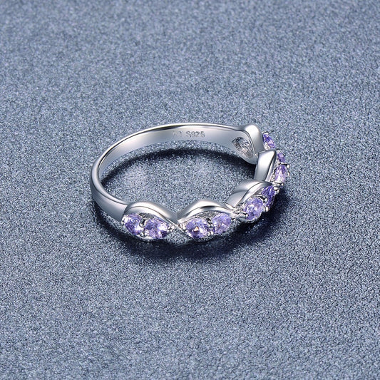 Natural Tanzanite Rings 925 Sterling Silver Gemstone Infinity Ring