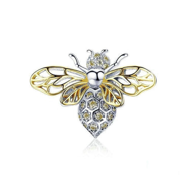 925 Sterling Silver Crystal Bee Charm Beads