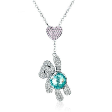 925 Sterling Silver Cute Bear Necklace