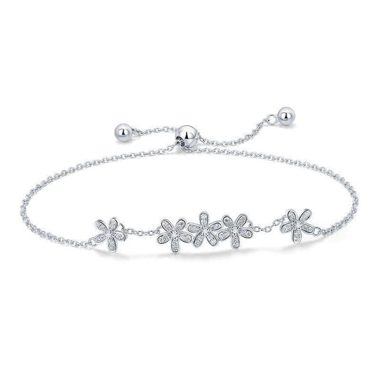 925 Sterling Silver Luminous Daisy Flower Bracelet
