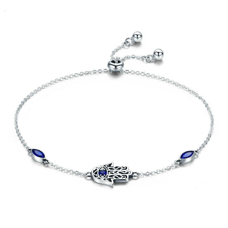 Pulsera de mano de Fátima de la suerte en plata de ley 925