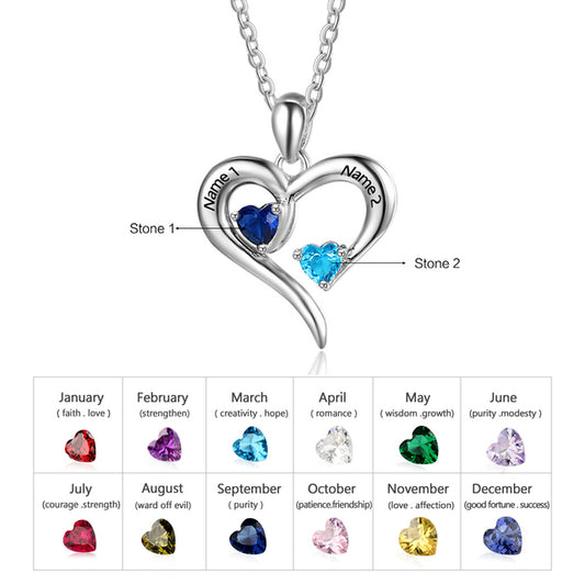 925 Sterling Silver Personalized Heart Necklace