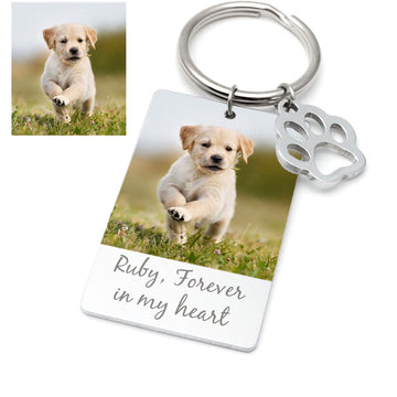 Personalized Photo Paw Dog Keychain