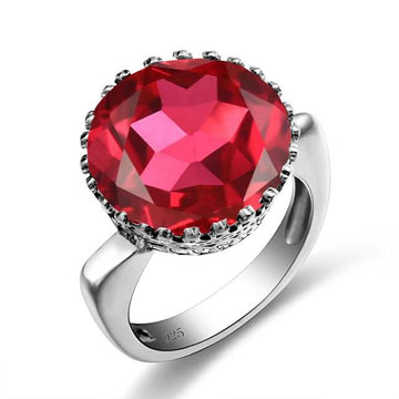 925 Sterling Silver Classic Ruby Gemstone Ring