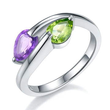 Genuine Amethyst Gemstone Engagement Ring