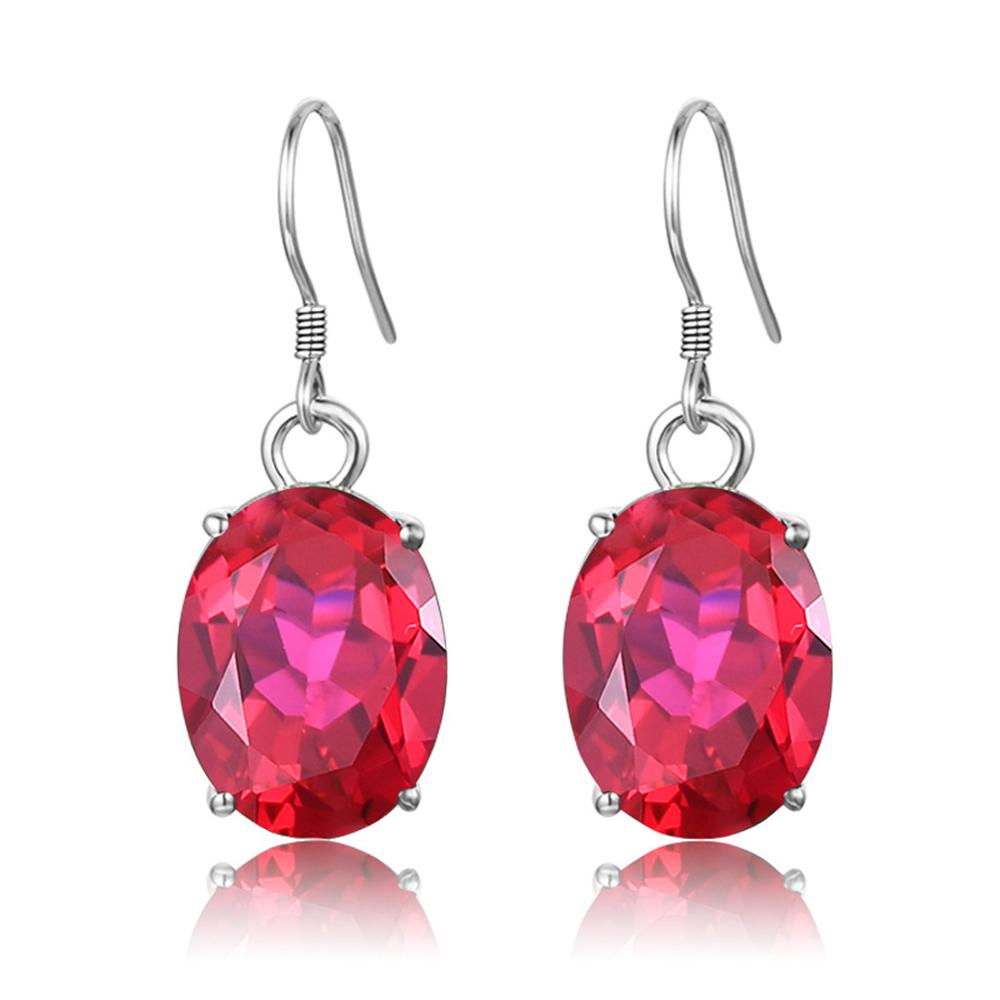 925 Silver Ruby Classic Vintage Earrings