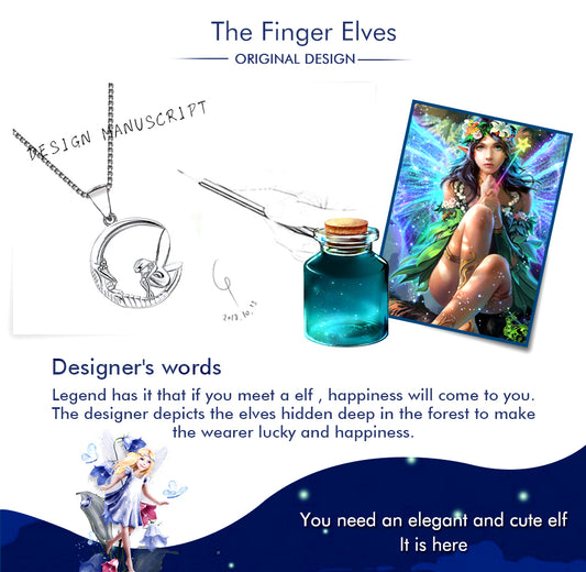 925 Sterling Silver Fairy Elf Angel Necklace