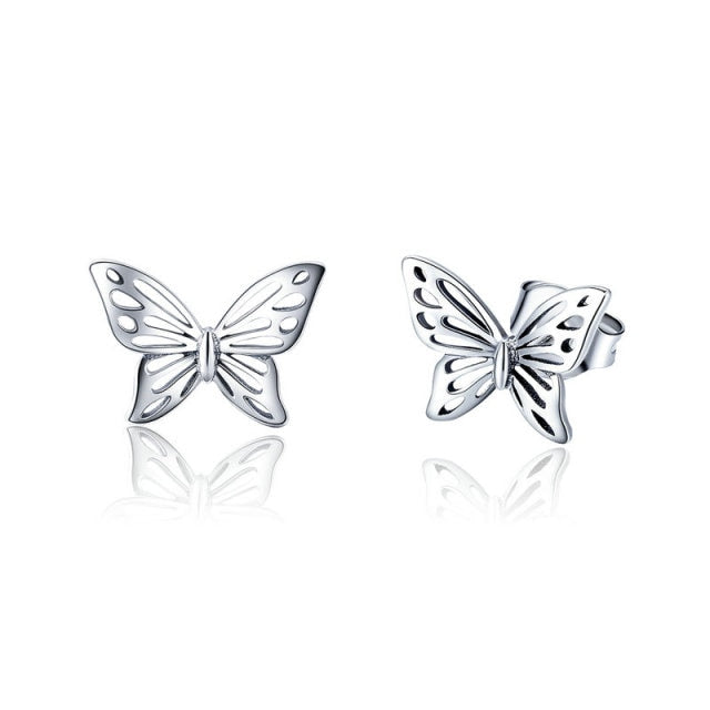 925 Sterling Silver Butterfly Dream Exquisite Stud Earrings