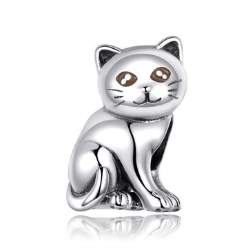 Dijes de gato bebé en plata de ley 925