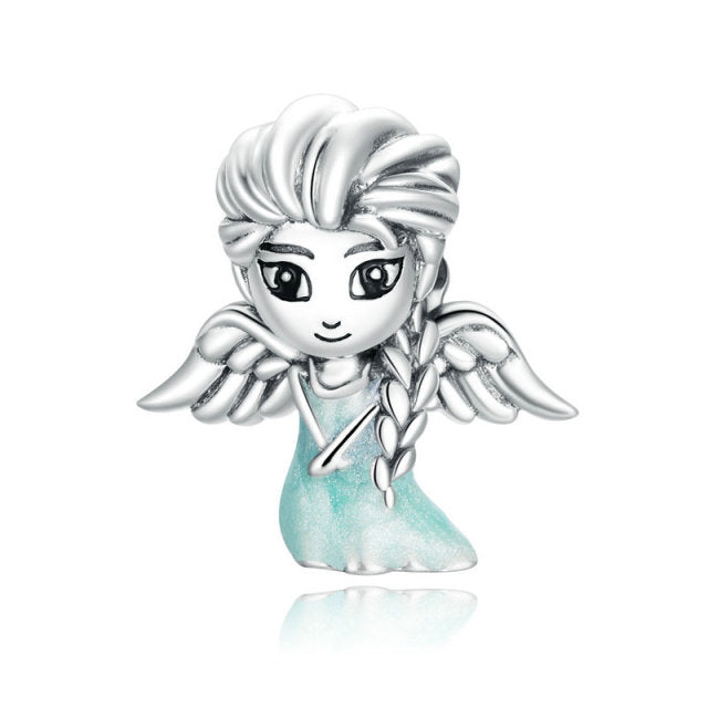 925 Sterling Silver Snow Fairy Charm Beads