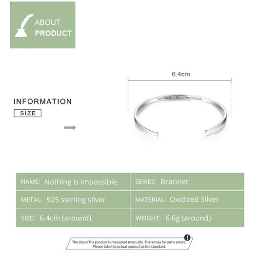 Sterling Silver Engrave Courage Bangle 