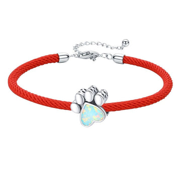 Pulsera de cuerda roja de plata de ley 925
