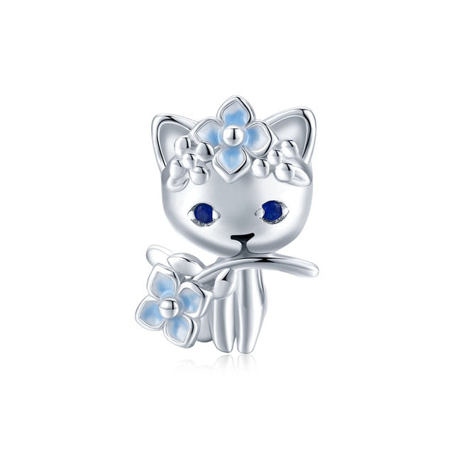 925 Sterling Silver Cat Elf Fairy Charms Beads