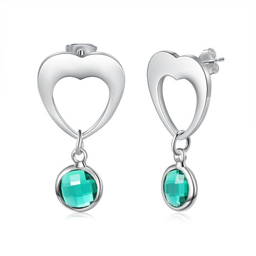 Orecchini pendenti a forma di cuore personalizzati Orecchini con nome inciso personalizzato Gioielli fai da te con pietra portafortuna Regalo
