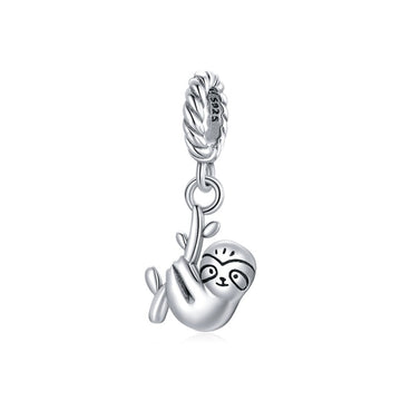 925 Sterling Silver Cute Little Sloth Charm Beads
