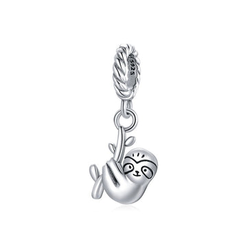 Dijes de perezoso adorables de plata de ley 925