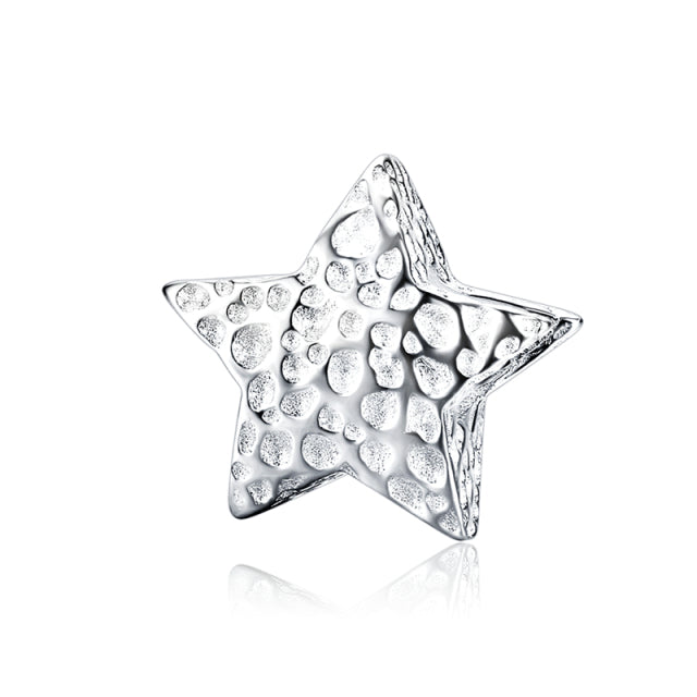 Cuentas de estrella sencillas de plata 925