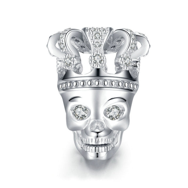 925 Sterling Silver Halloween Skull Ghost Charm Beads