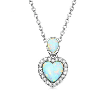 Collar brillante en forma de corazón de plata de ley 925