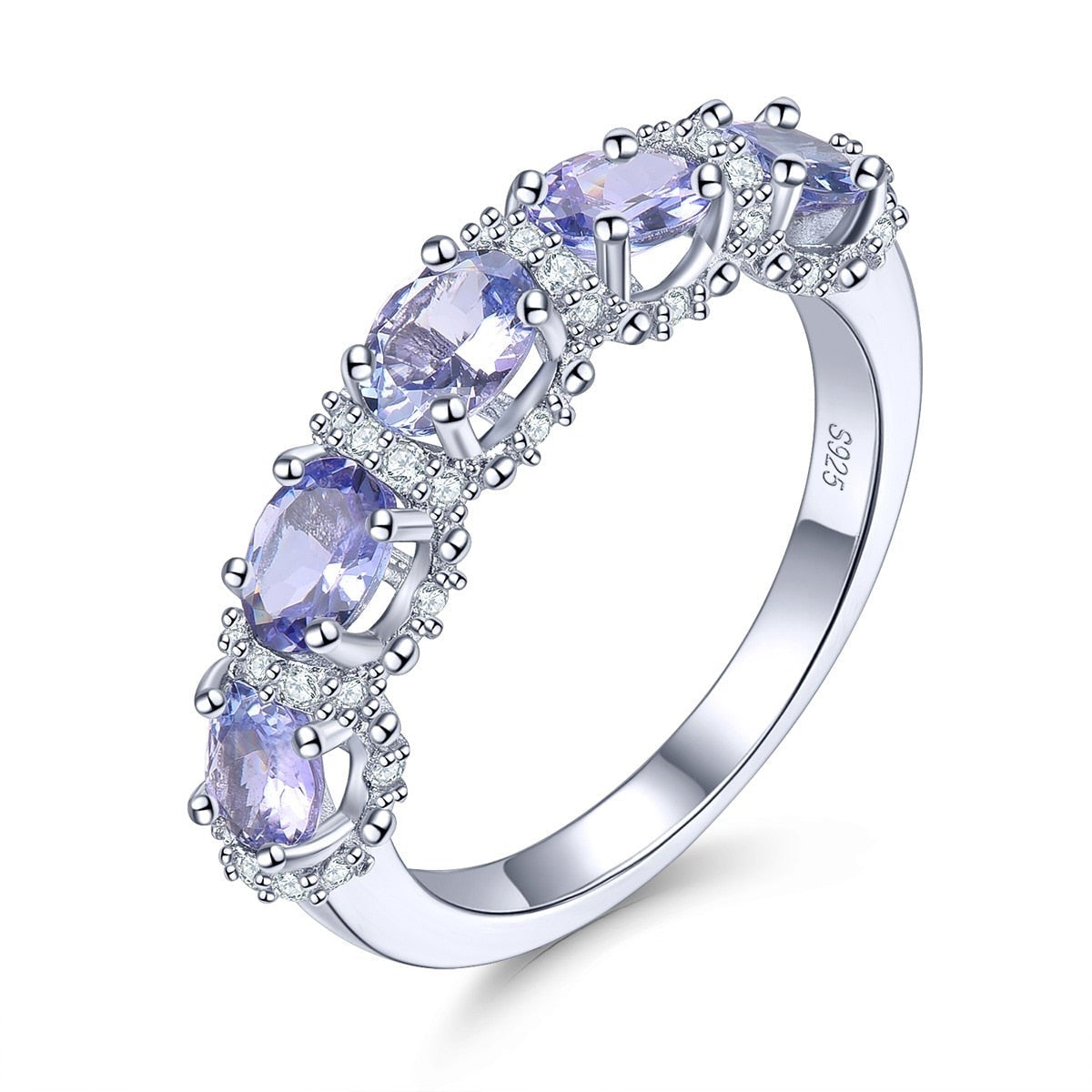 Natural Tanzanite Silver Rings Tanzanite Gemstone Jewelry Elegant Classic Gifts