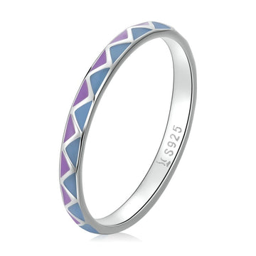 925 Sterling Silver Violet Bohemian Ring