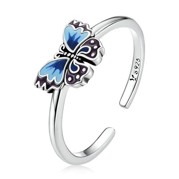 925 Sterling Silver Vintage Butterfly Ring
