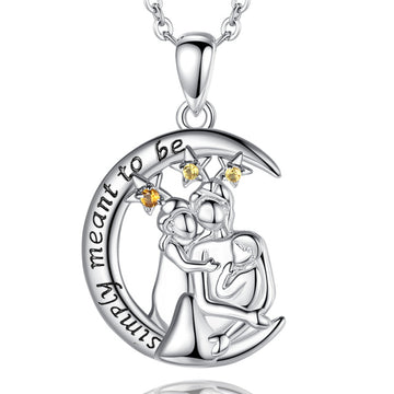 Real 925 Sterling Silver Family Love pendant Necklace Mother And Baby i love you Necklaces Women Jewelry